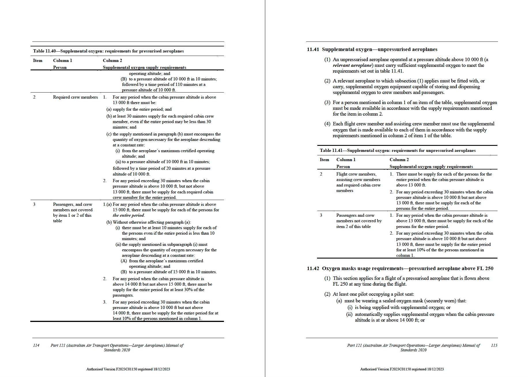 Flight manual documentation